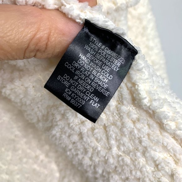 SANCTUARY White Milk Teddy V-Neck‎ Sweater Sz L - Picture 8 of 9